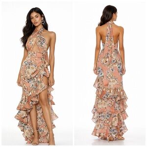 Bronx and Banco Bronty Floral Ruffle Maxi Dress Size XS